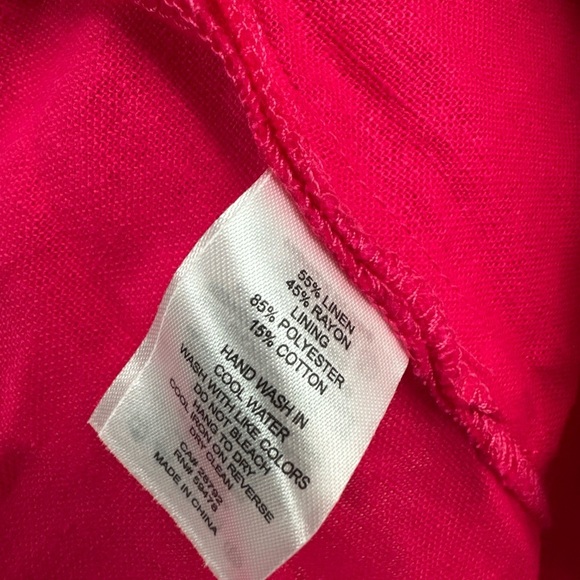 House of Harlow 1960 Mini Dress Size 0 Linen Blend Puff Sleeve Color Fuchsia - Picture 5 of 5